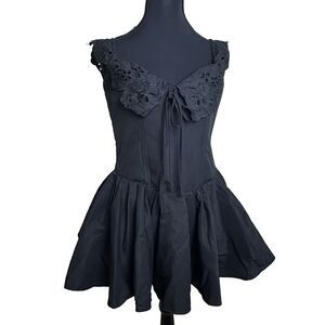 Womens Black Gothic Corset Mini Dress Romantic Goth Fairy Grunge Boho Festival 6